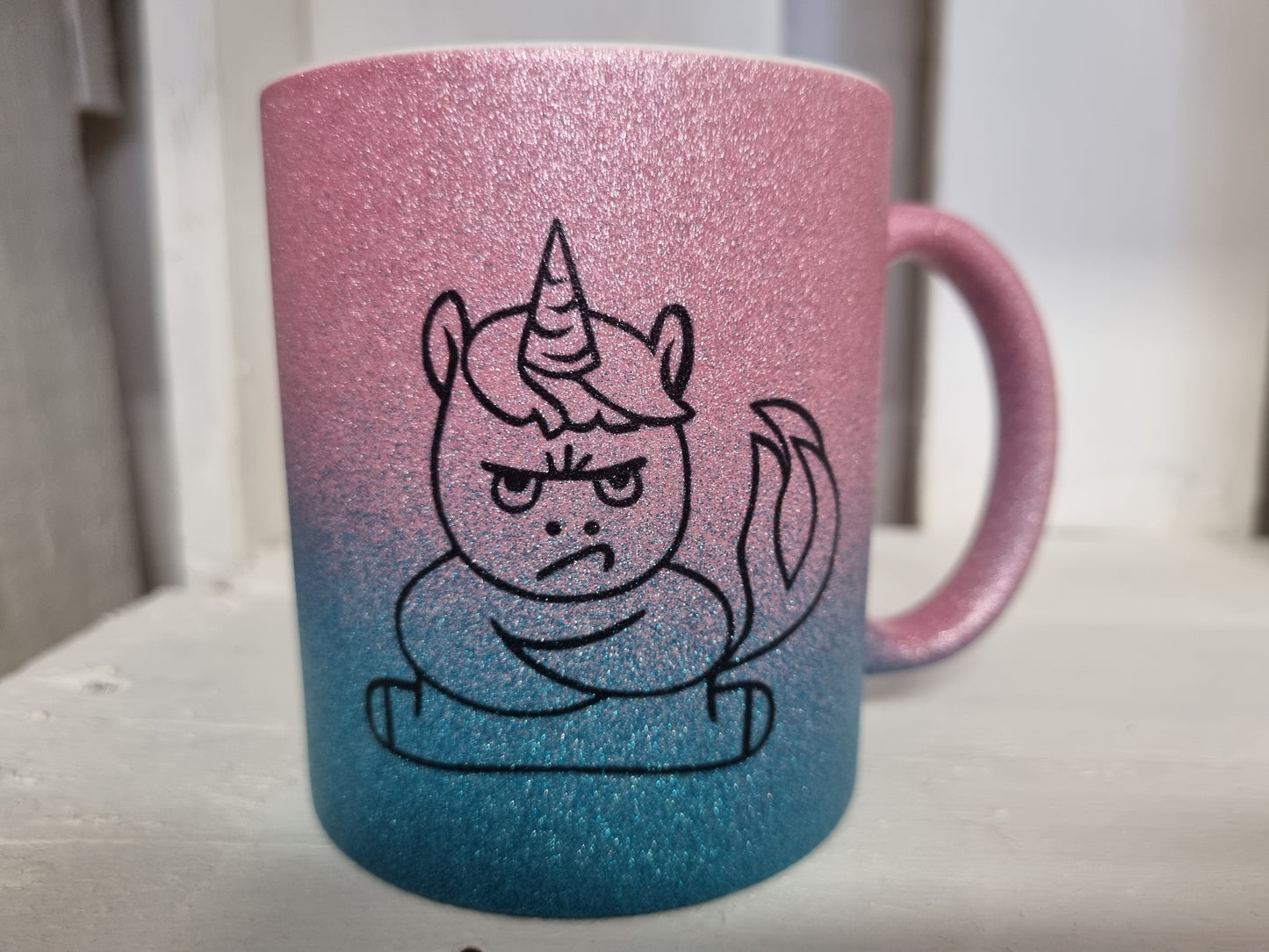 Glitzertasse Kacktage einfach mal in Glitzer tunken und funkeln lassen beidseitig bedruckt, personalisierbar