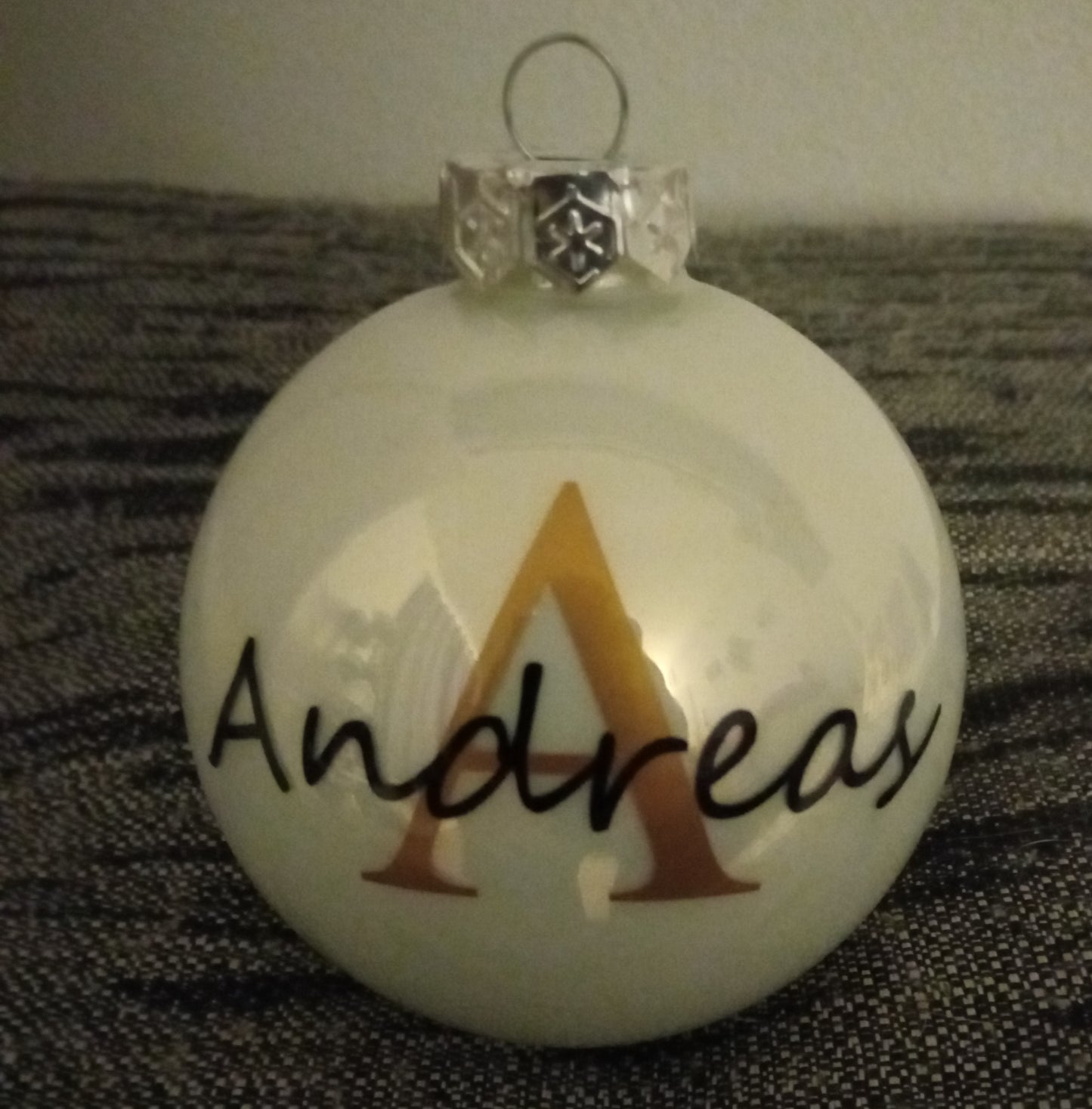 Personalisierte Christbaumkugel Name oder Wunschtext 8 cm Durchmesser