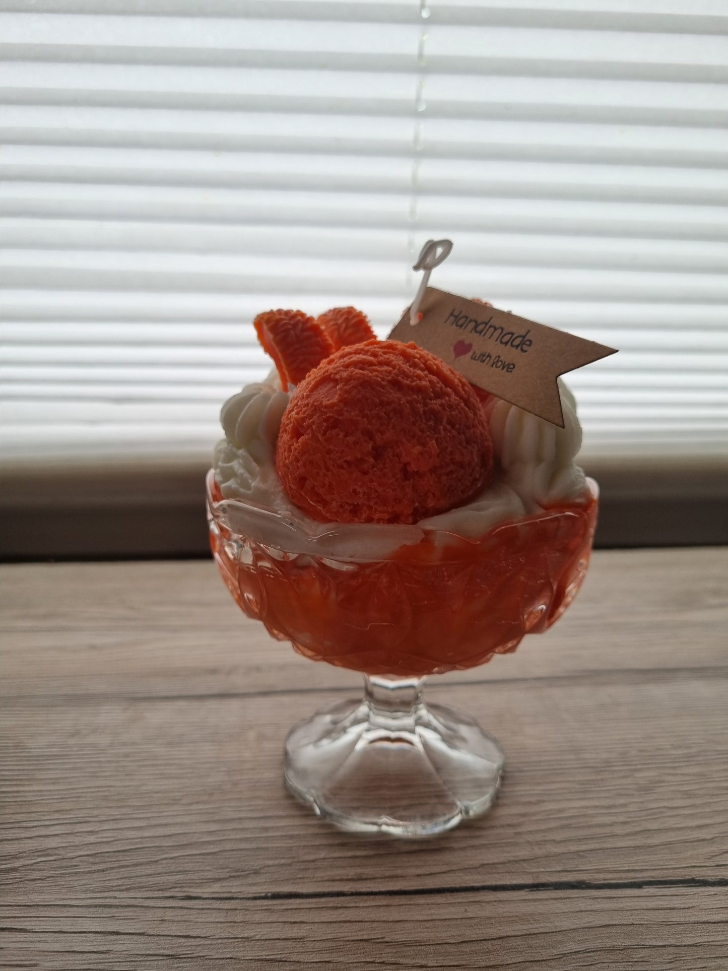 Duftkerze Eisbecher Orange