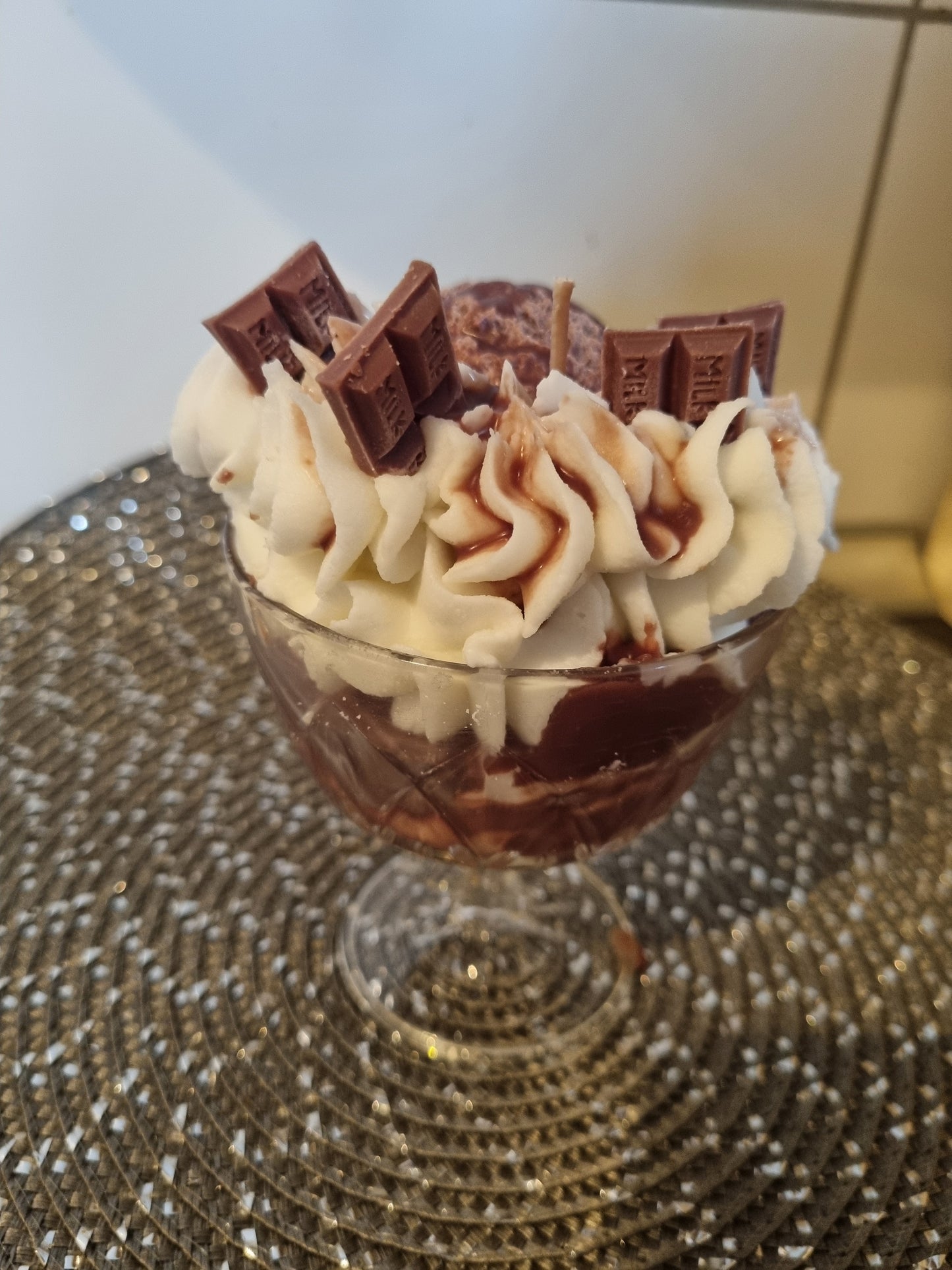 Duftkerze Eisbecher Schokolade Bio Sojawachs vegan