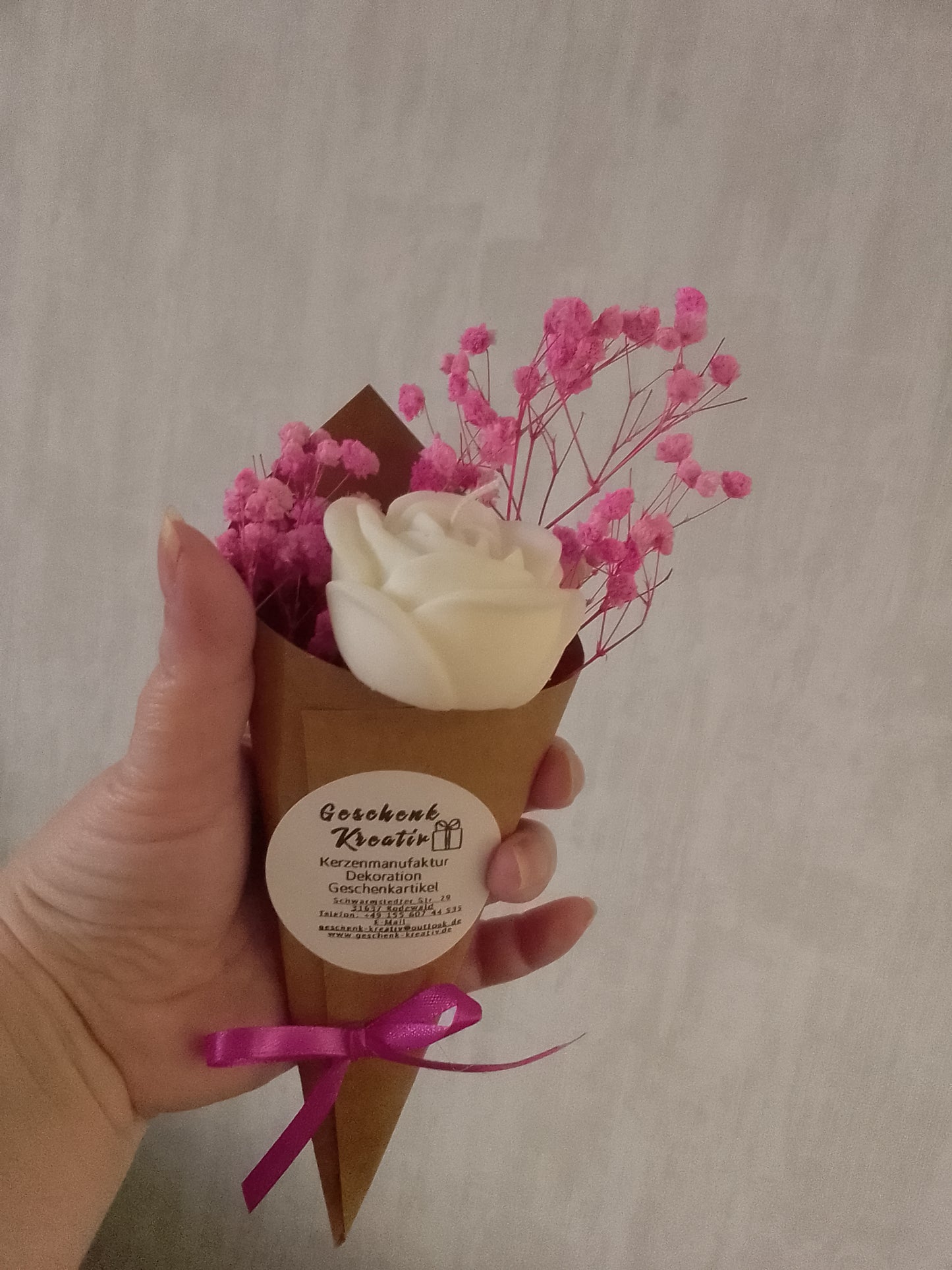 Kerzen Blumenstrauß S Rose Bio Sojawachs vegan