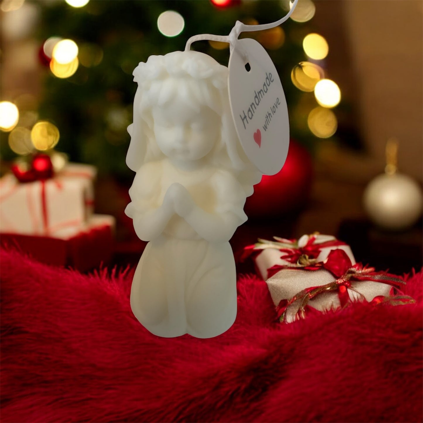 Kerze betender Engel 10 cm aus zertifiziertem Bio Sojawachs ohne Paraffin mit oder ohne Duft