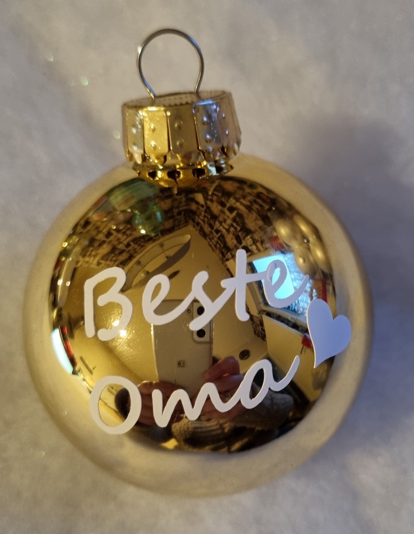 Personalisierte Christbaumkugel Beste Oma 6 cm Durchmesser Glas