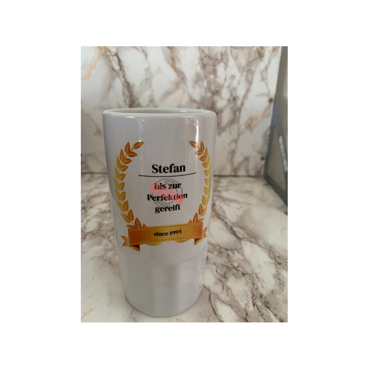 Bierkrug Bis zur Perfektion gereift + Name 500 ml Keramik