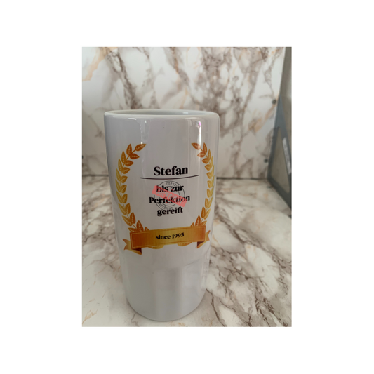 Bierkrug Bis zur Perfektion gereift + Name 500 ml Keramik