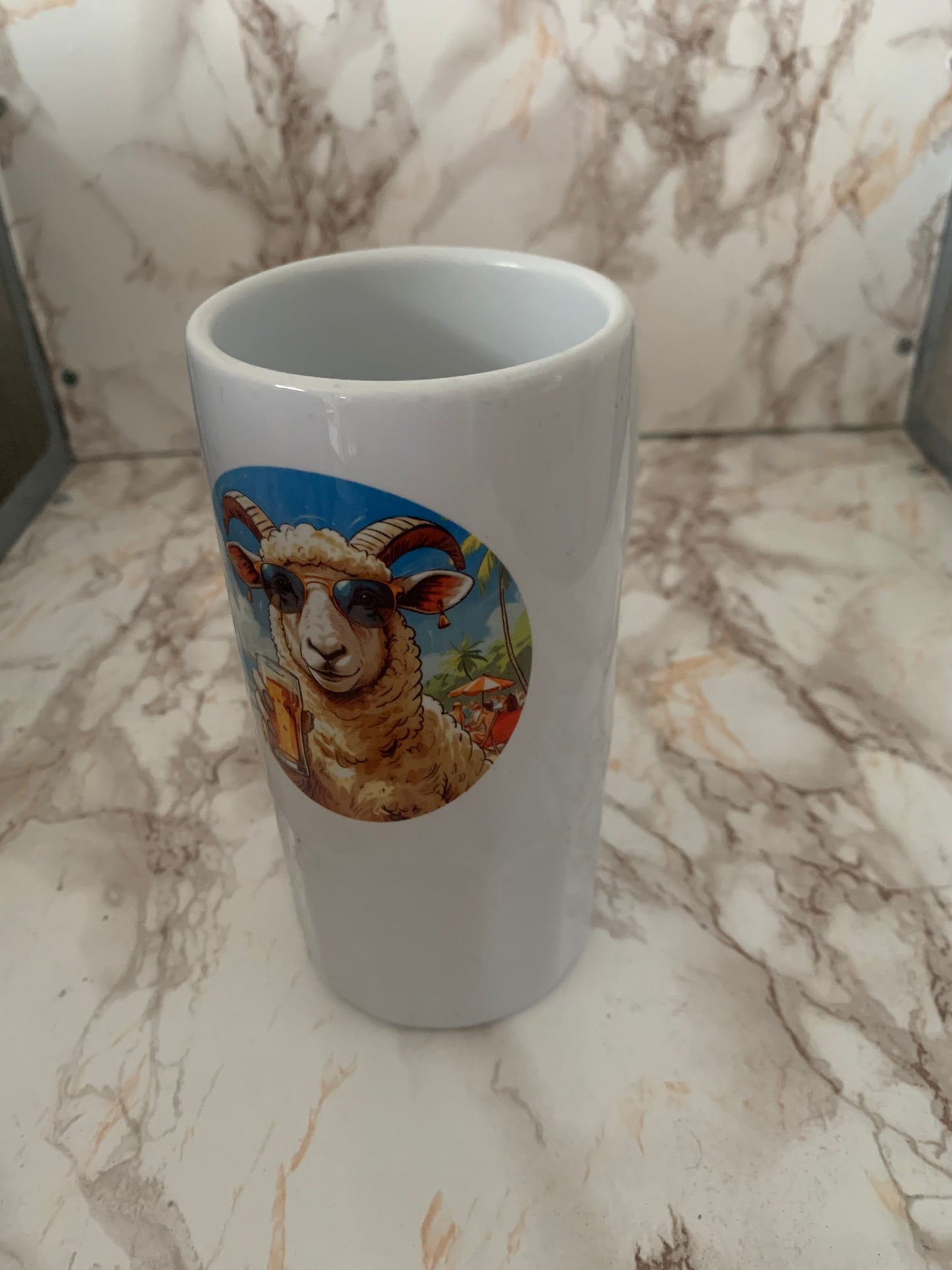 Personalisierter Bierkrug Schaf Keramik 500 ml Fassungsvermögen