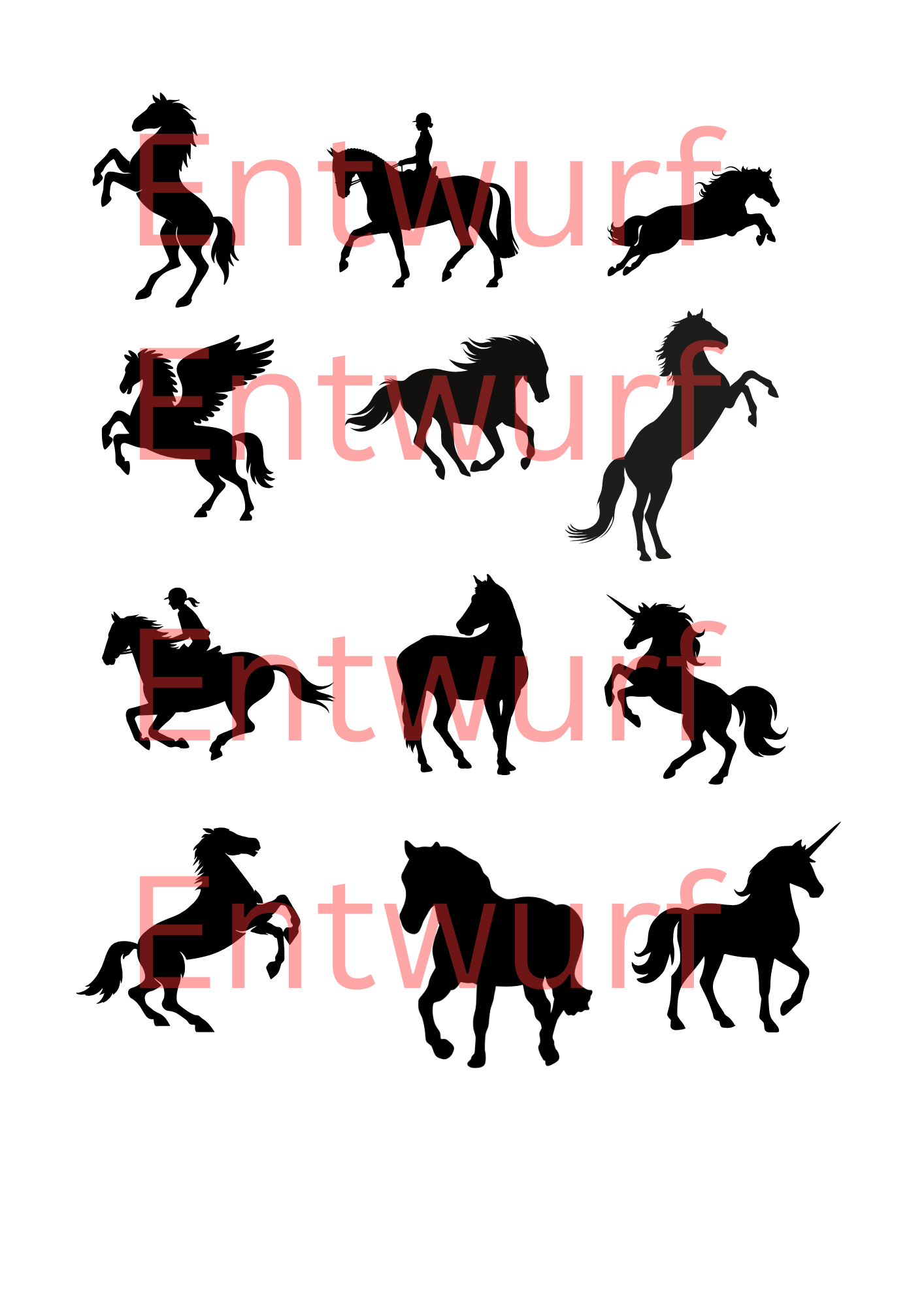 Personalisierte Christbaumkugel Einhorn + Name Glas 6 cm