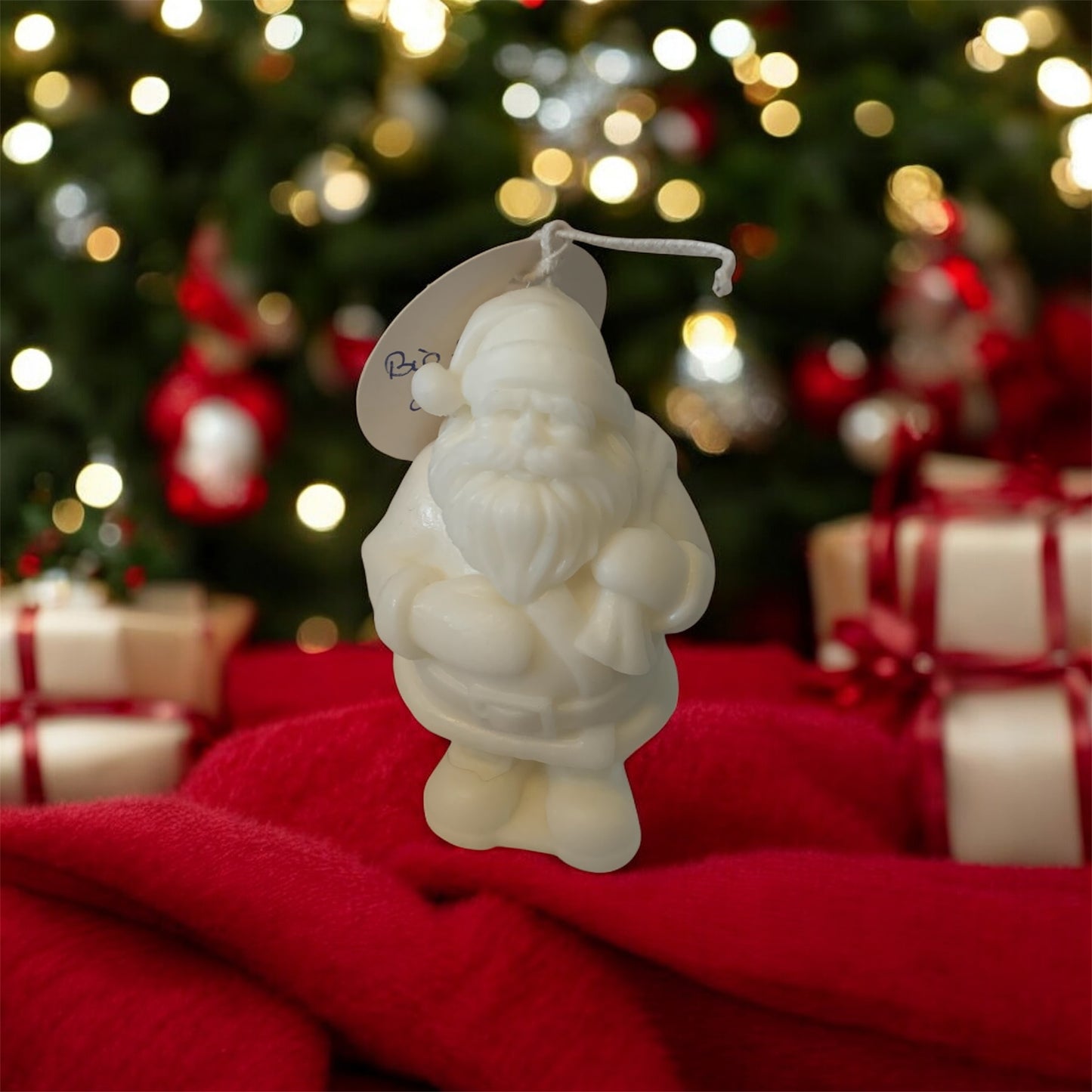 Kerze Weihnachtsmann 10 cm aus zertifiziertem Bio Sojawachs ohne Paraffin mit oder ohne Duft