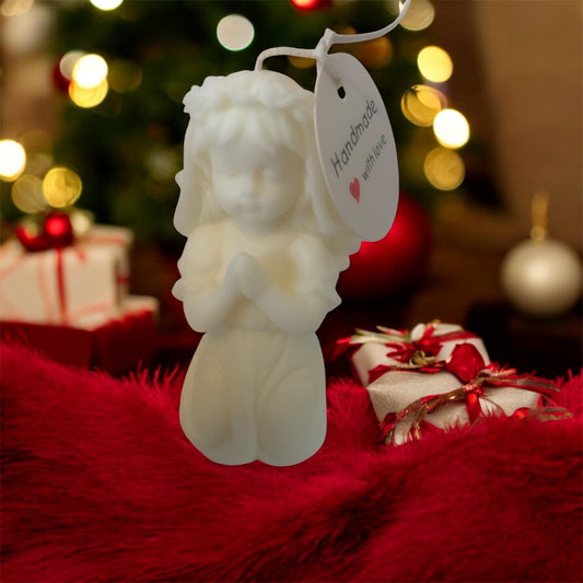 Kerze betender Engel 10 cm aus zertifiziertem Bio Sojawachs ohne Paraffin mit oder ohne Duft