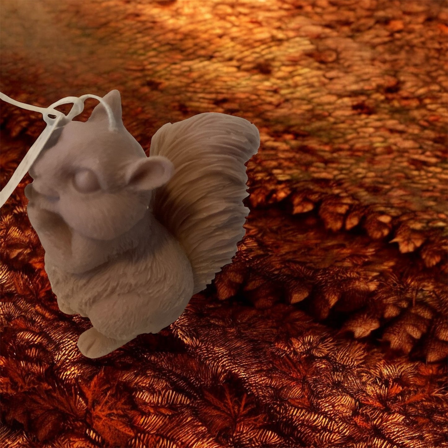 Kerze Eichhörnchen 9 cm aus zertifiziertem Bio Sojawachs ohne Paraffin mit oder ohne Duft