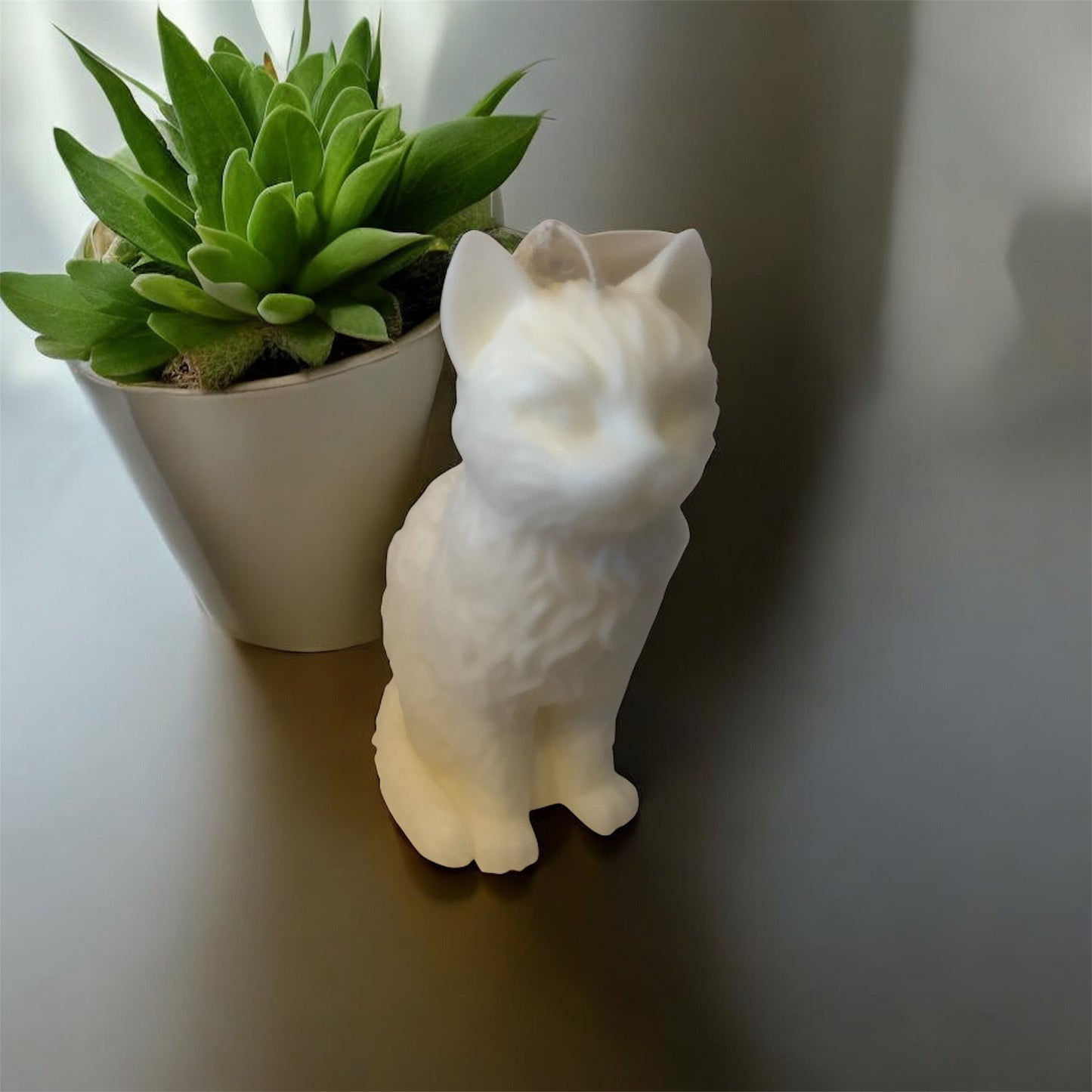 Kerze Katze 11 cm aus zertifiziertem Bio Sojawachs ohne Paraffin mit oder ohne Duft