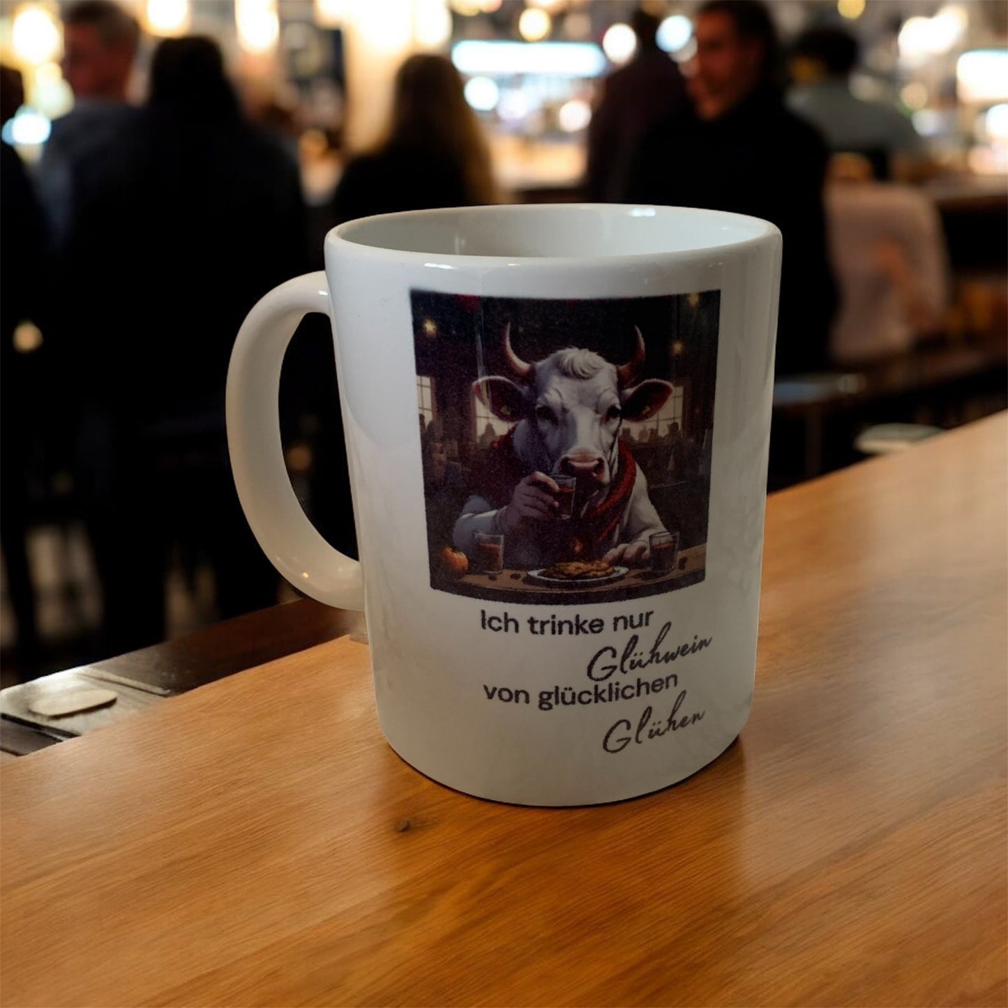 Glühweintasse Ich trinke nur Glühwein von glücklichen Glühen personalisierbar beidseitig bedruckt